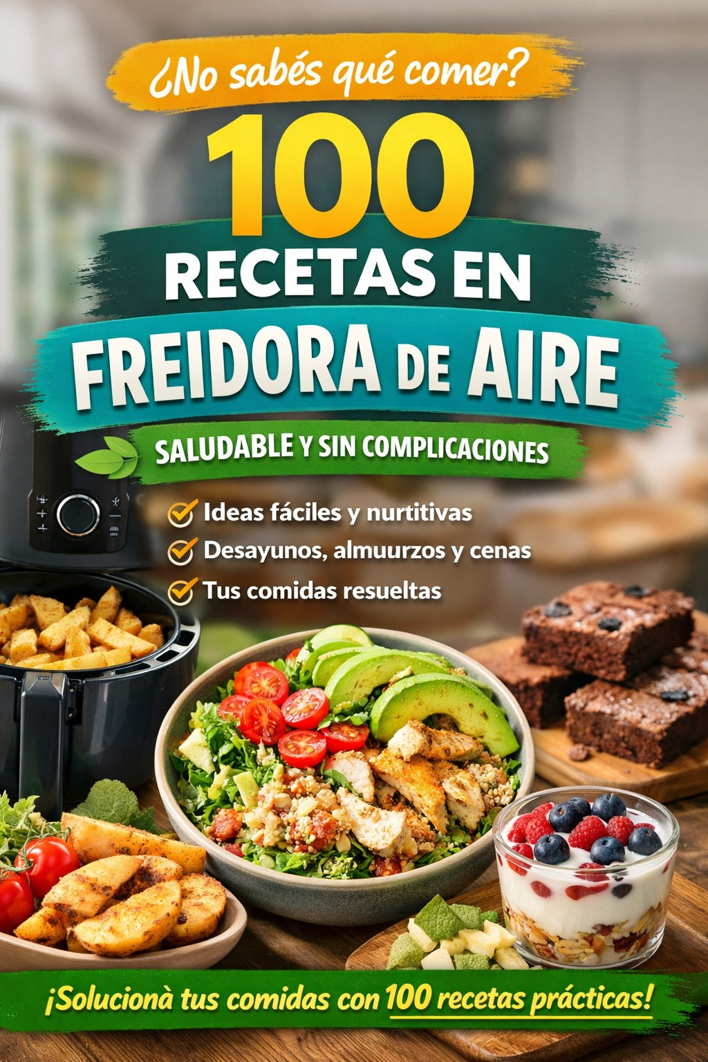🔥🔥+ de 100 Recetas para tu Freidora de Aire Fáciles, Rápidas y Saludables + 3 BONOS EXCLUSIVOS DE REGALO 🔥🔥🔥